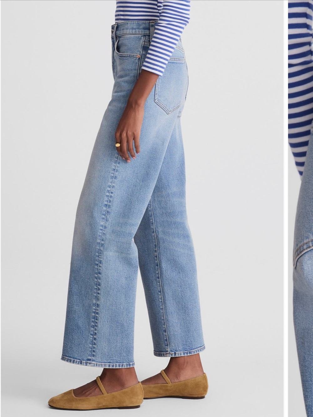 Madewell the Perfect Vintage Wide Leg Cropped Jeans Medium Wash - Picture 3 of 13